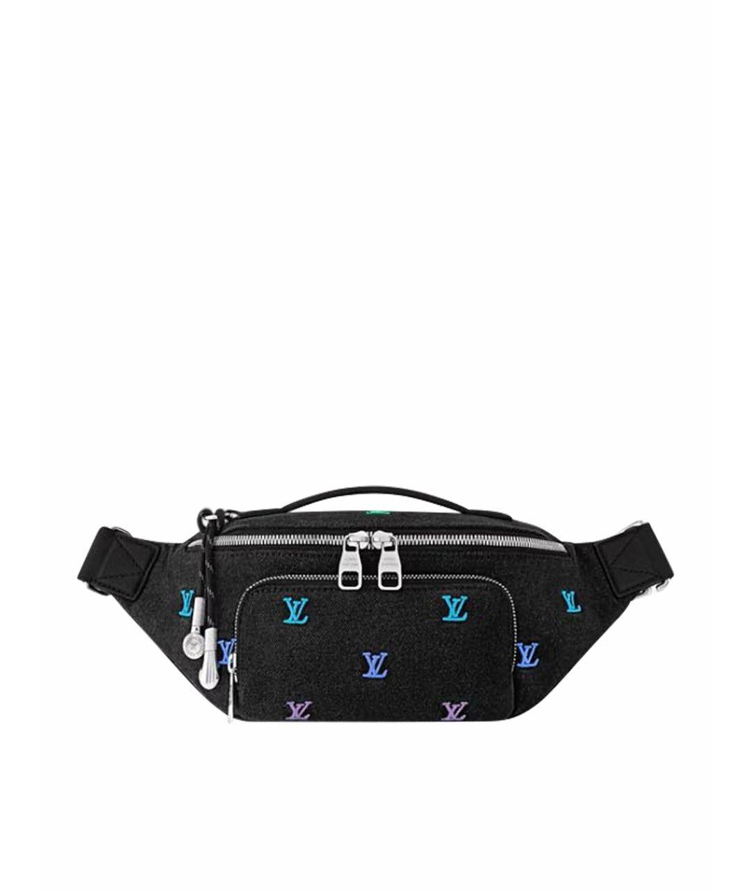 LOUIS VUITTON Черная тканевая сумка на плечо, фото 1