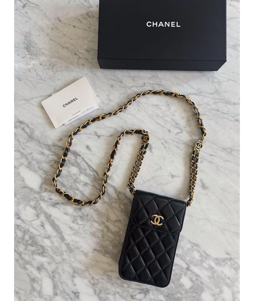 CHANEL Черная кожаная сумка через плечо, фото 3