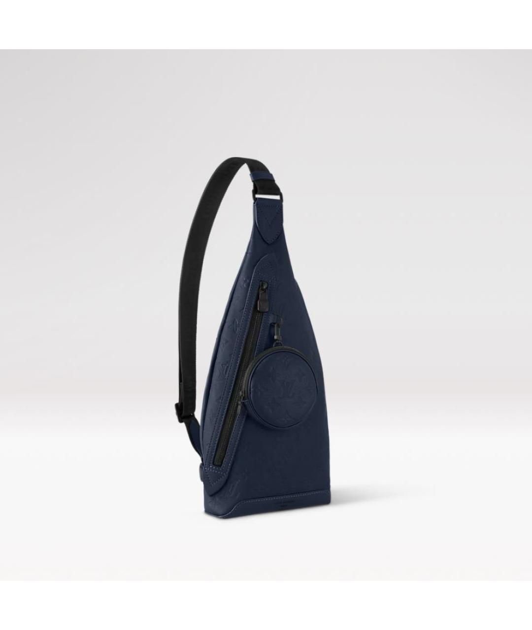 LOUIS VUITTON Темно-синяя кожаная сумка на плечо, фото 2