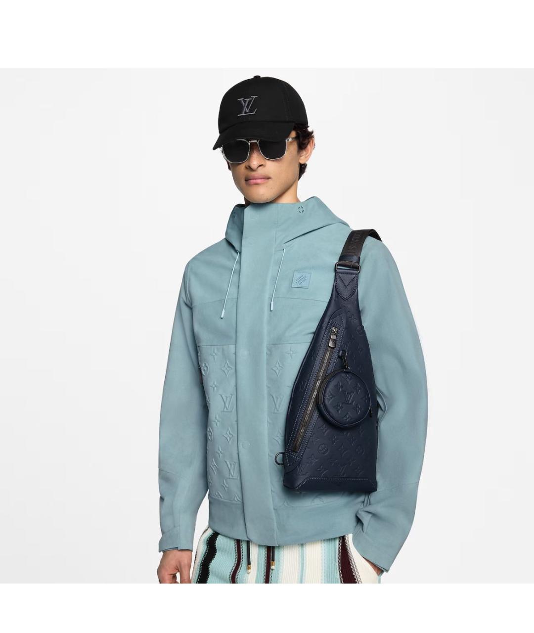 LOUIS VUITTON Темно-синяя кожаная сумка на плечо, фото 6