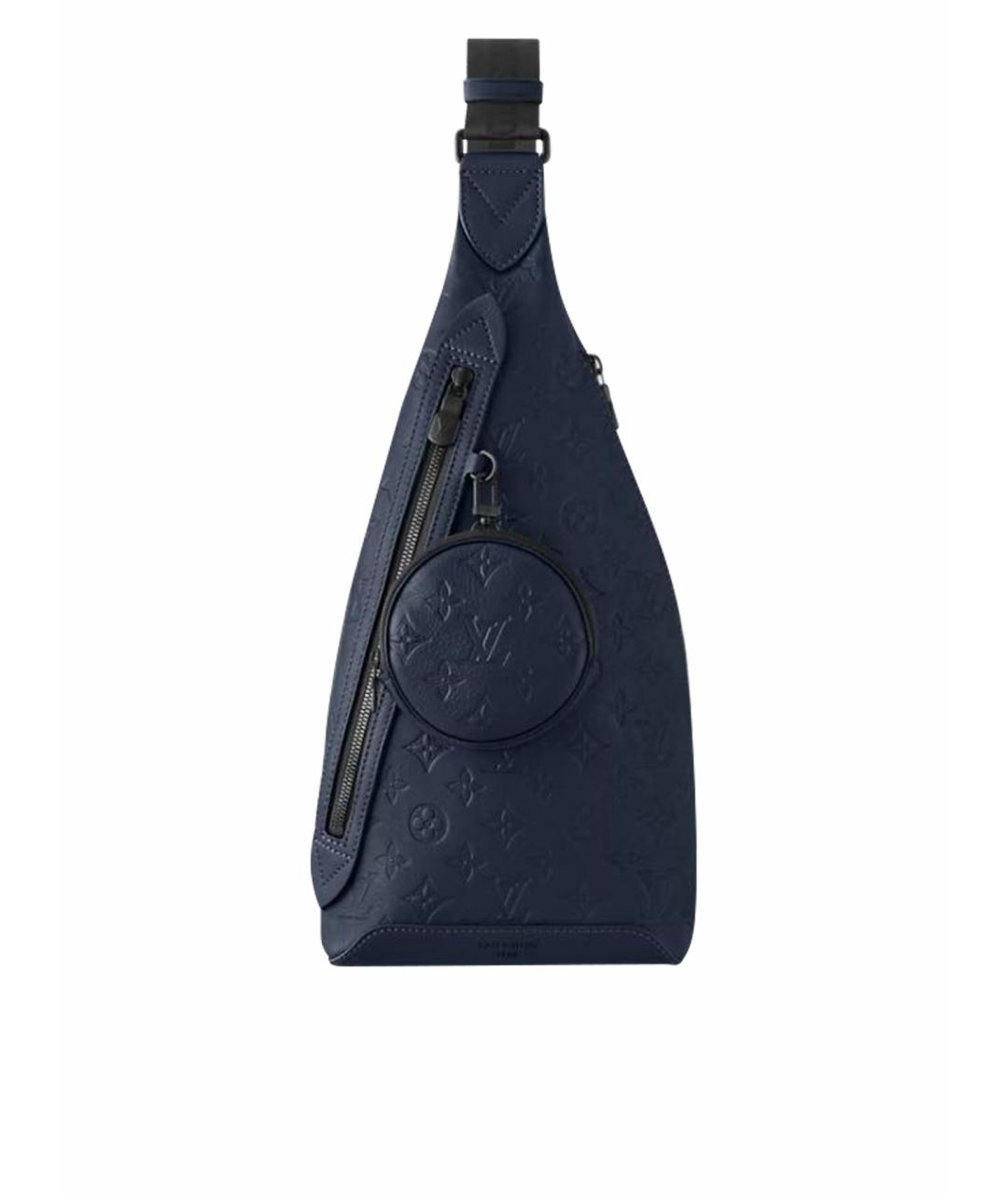LOUIS VUITTON Темно-синяя кожаная сумка на плечо, фото 1