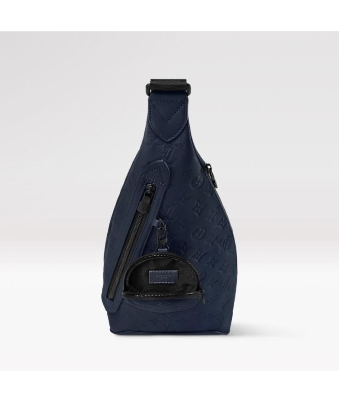 LOUIS VUITTON Темно-синяя кожаная сумка на плечо, фото 3