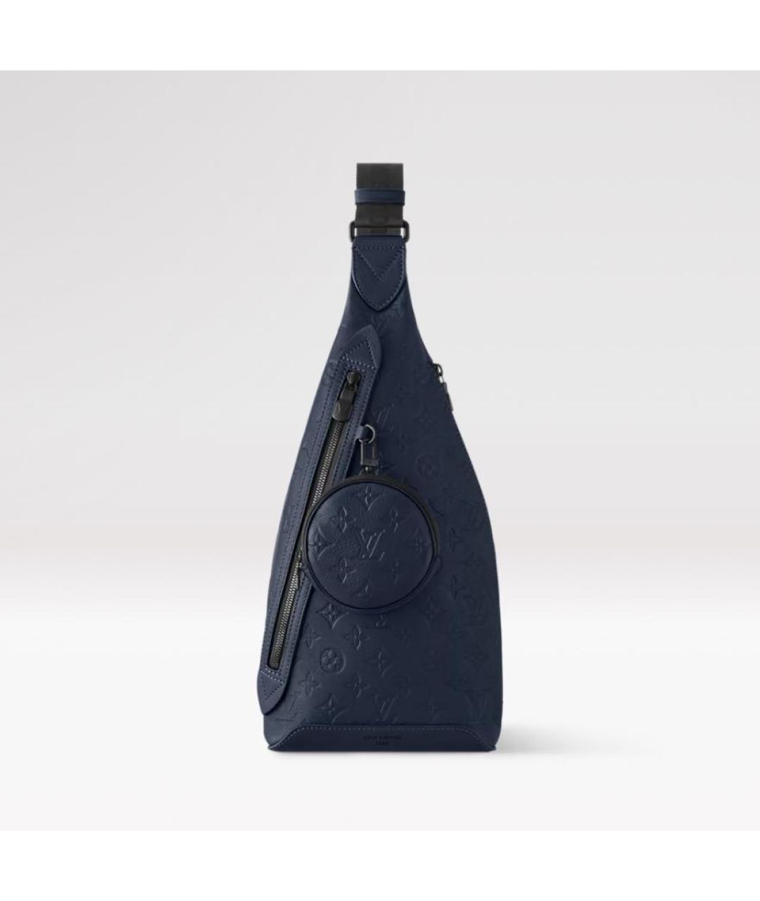 LOUIS VUITTON Темно-синяя кожаная сумка на плечо, фото 5