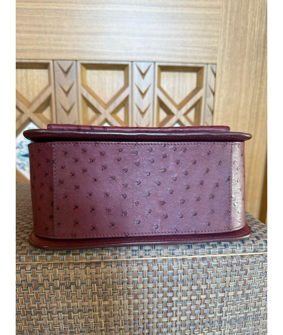 LOUIS VUITTON Бордовая сумка через плечо из экзотической кожи, фото 8