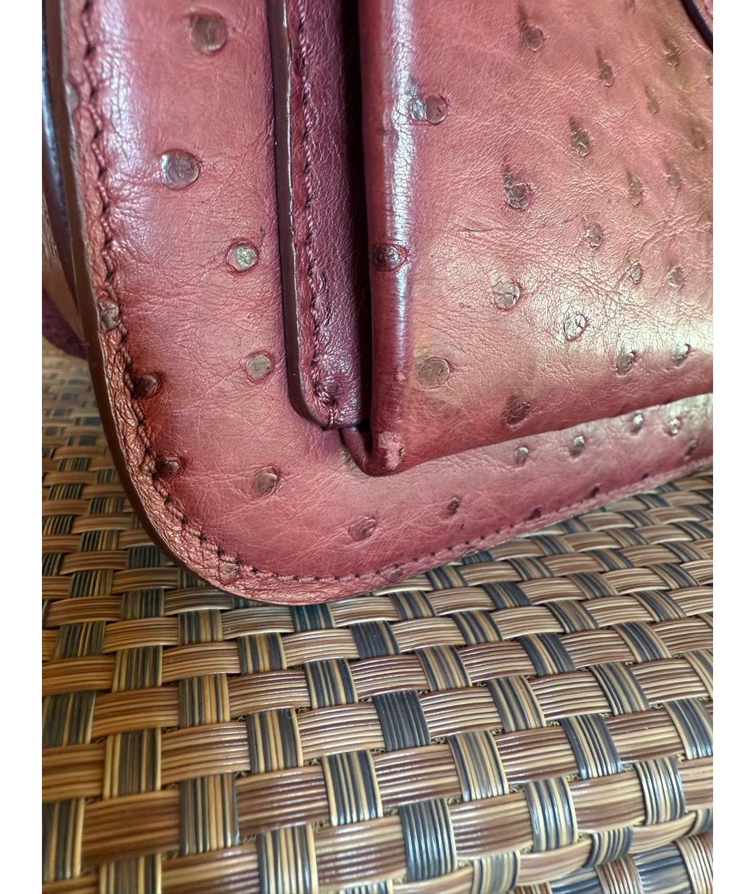 LOUIS VUITTON Бордовая сумка через плечо из экзотической кожи, фото 5