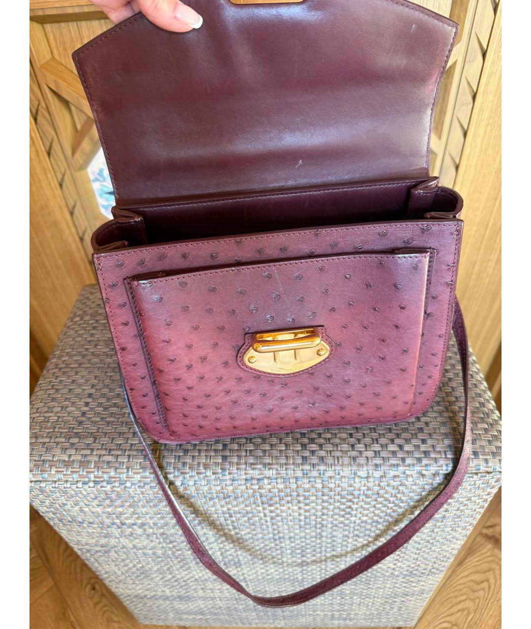 LOUIS VUITTON Бордовая сумка через плечо из экзотической кожи, фото 3