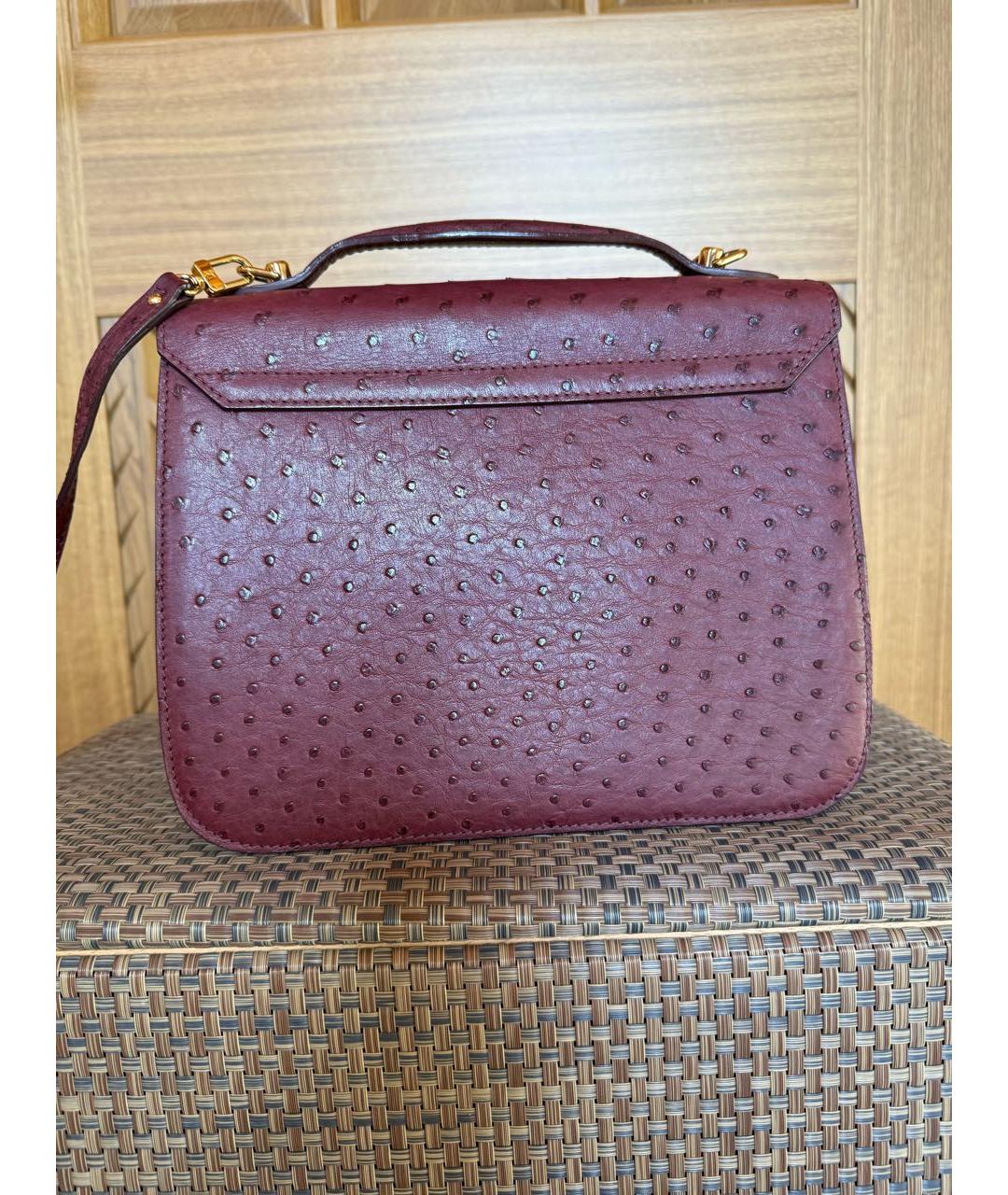 LOUIS VUITTON Бордовая сумка через плечо из экзотической кожи, фото 2
