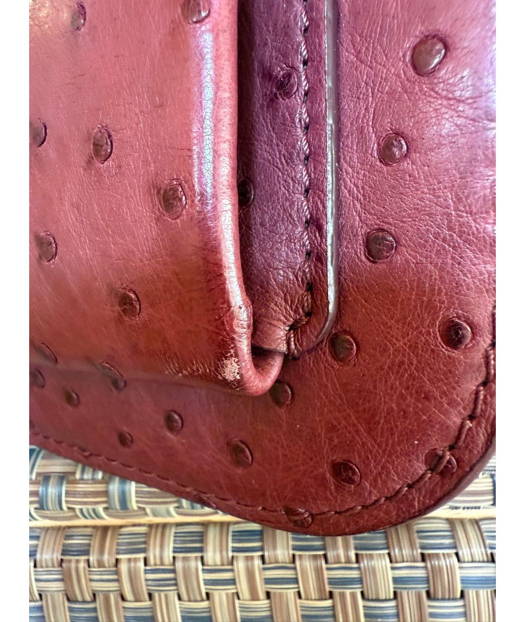 LOUIS VUITTON Бордовая сумка через плечо из экзотической кожи, фото 4