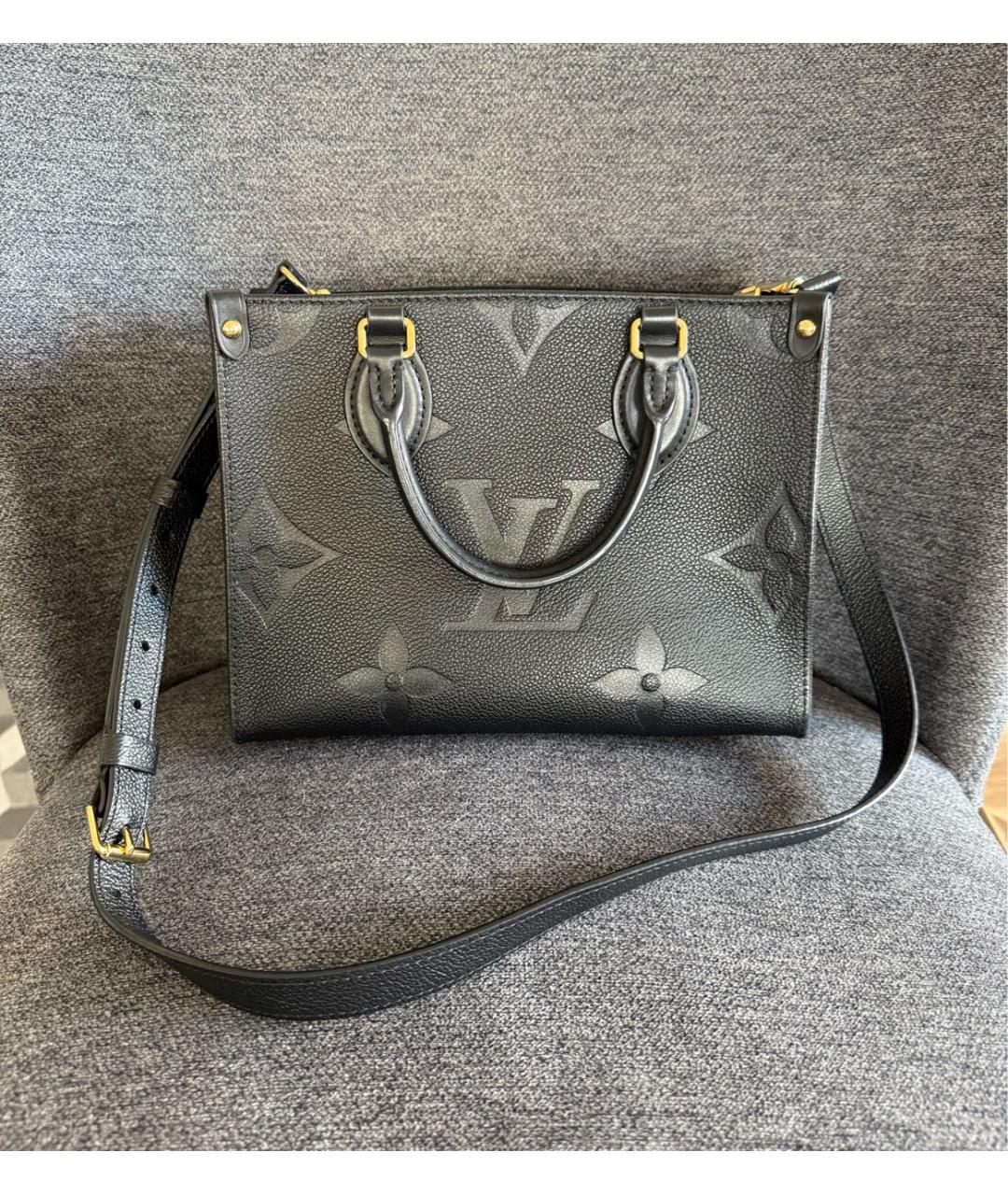 LOUIS VUITTON Черная кожаная сумка с короткими ручками, фото 9