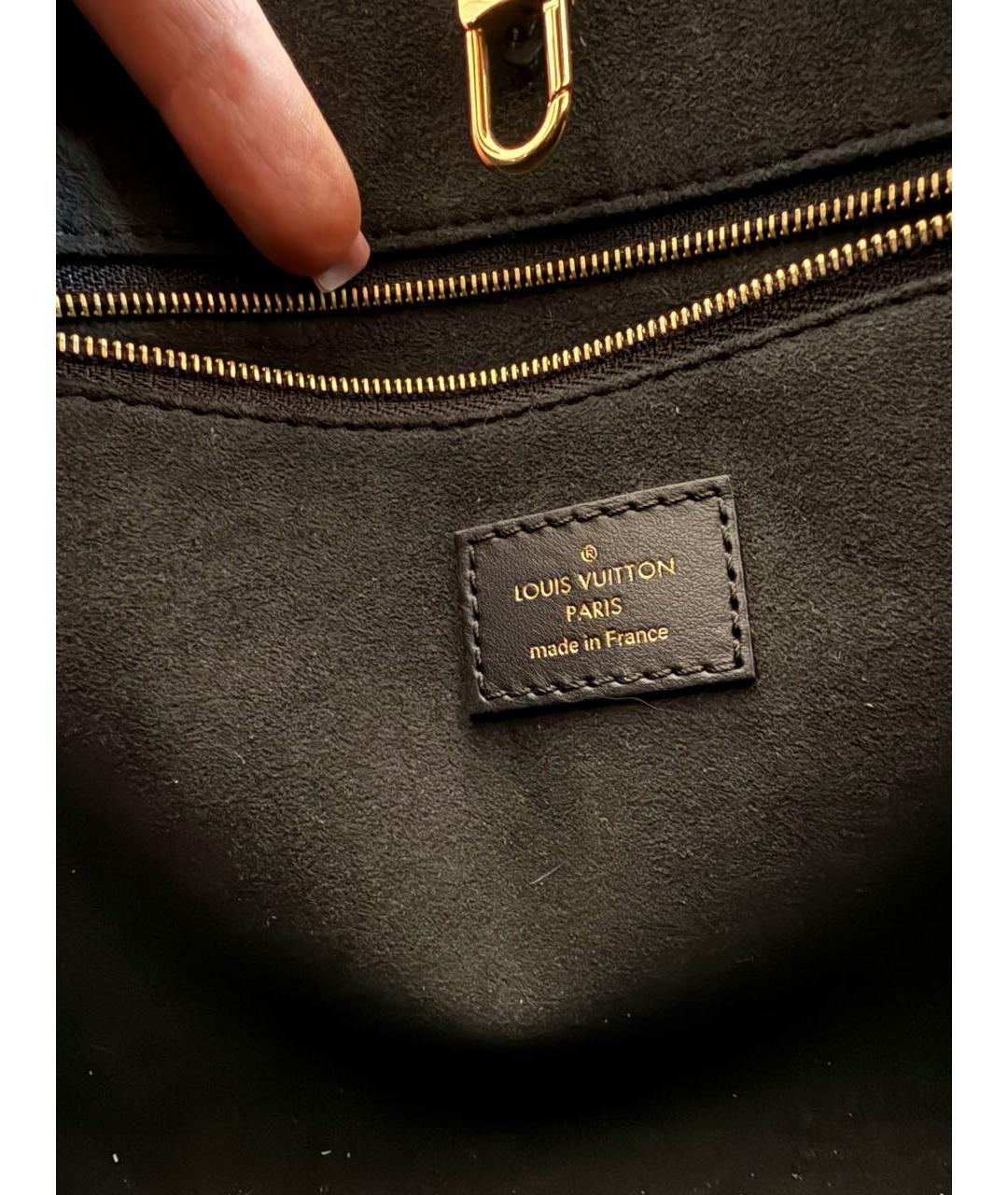 LOUIS VUITTON Черная кожаная сумка с короткими ручками, фото 6