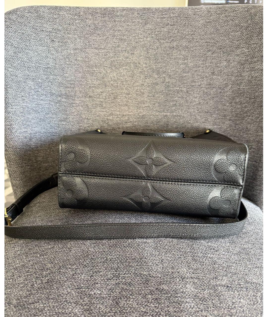 LOUIS VUITTON Черная кожаная сумка с короткими ручками, фото 5