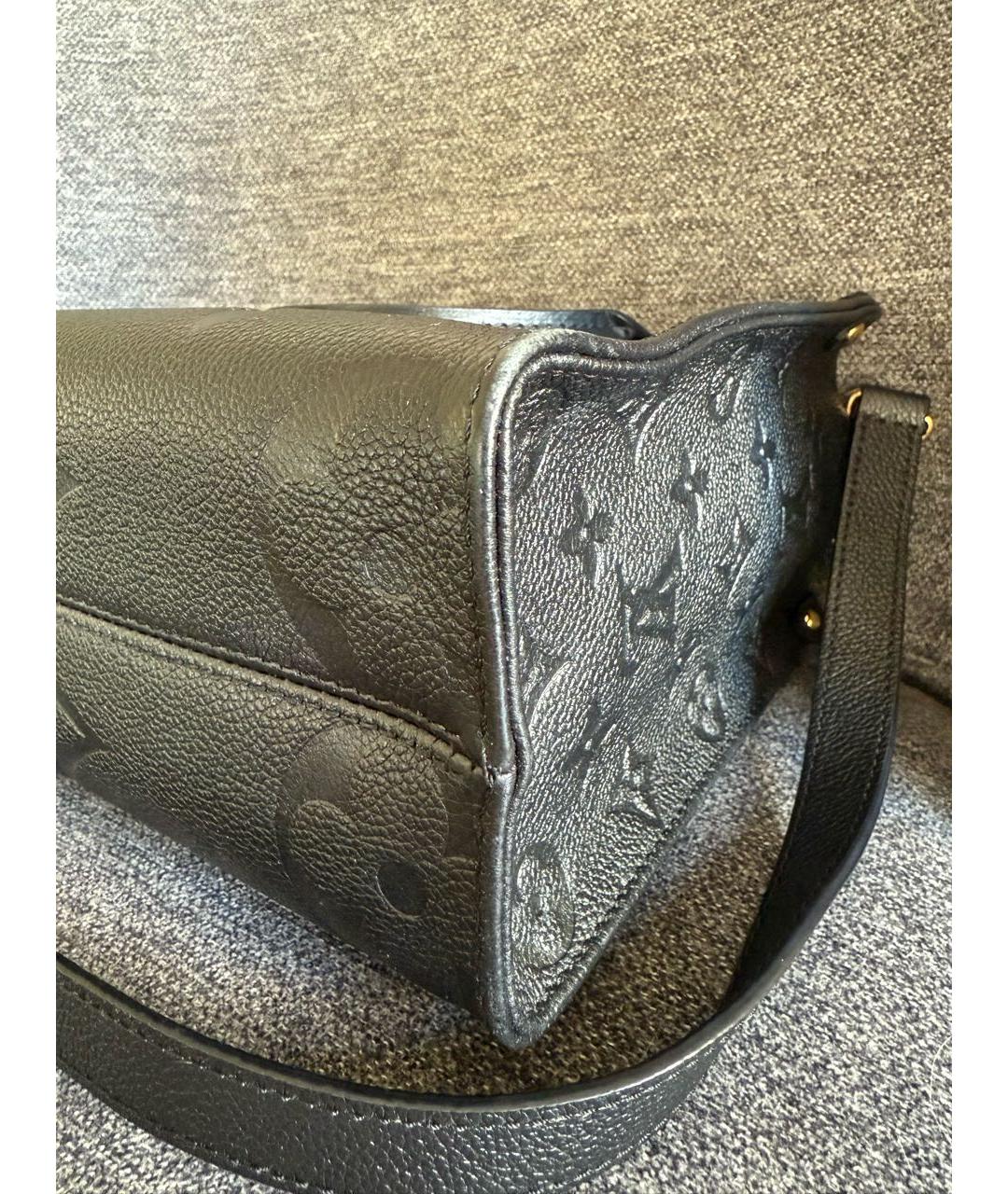 LOUIS VUITTON Черная кожаная сумка с короткими ручками, фото 8