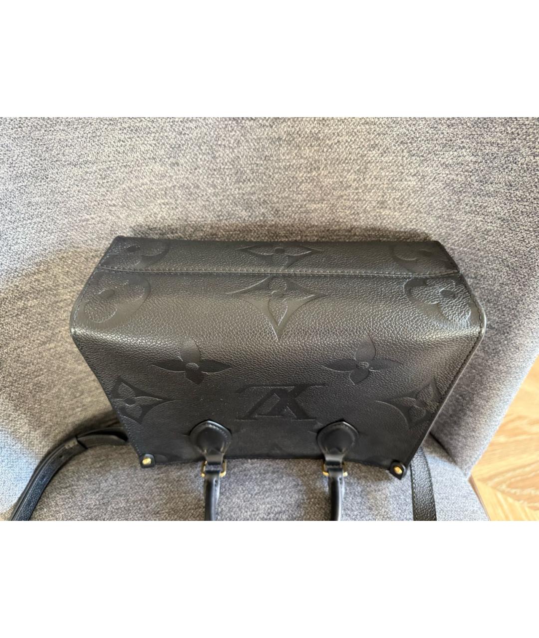 LOUIS VUITTON Черная кожаная сумка с короткими ручками, фото 7