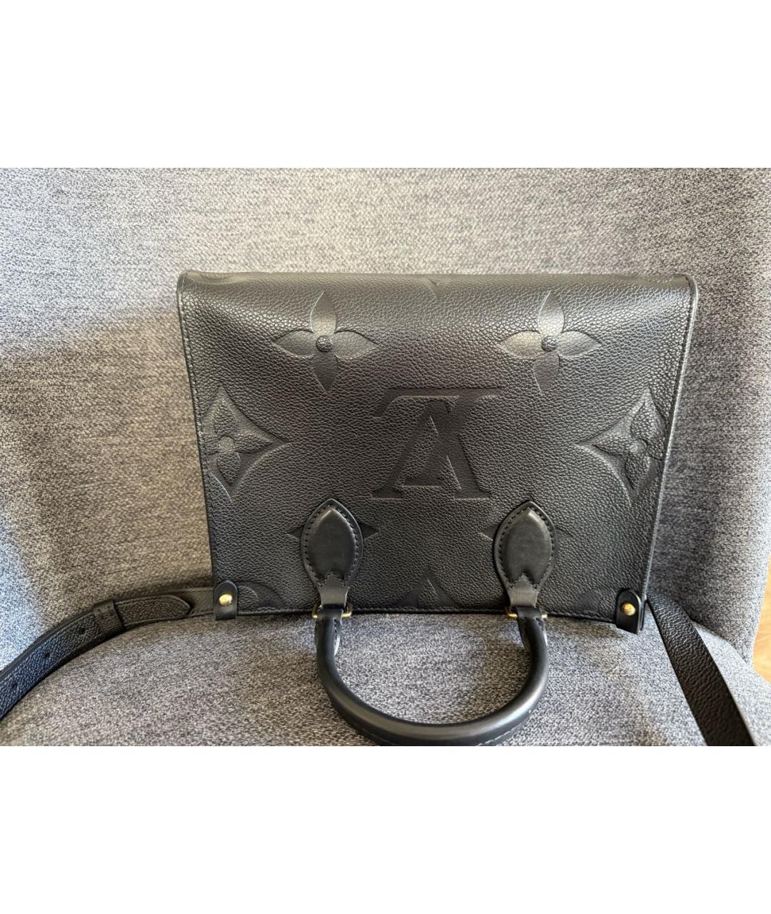 LOUIS VUITTON Черная кожаная сумка с короткими ручками, фото 3