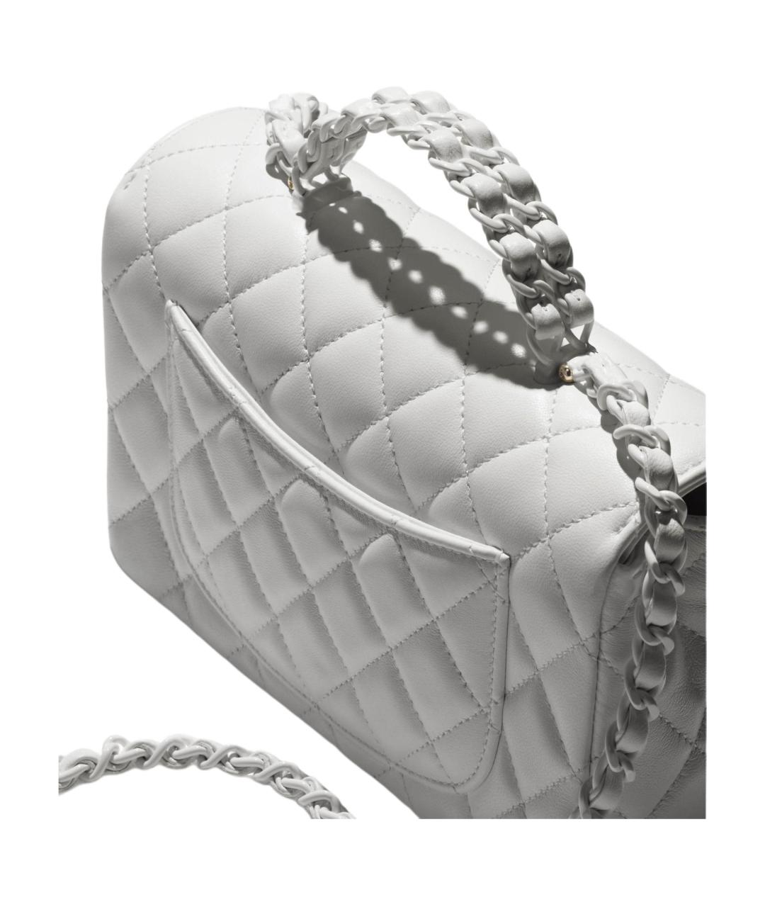 CHANEL Белая кожаная сумка через плечо, фото 4