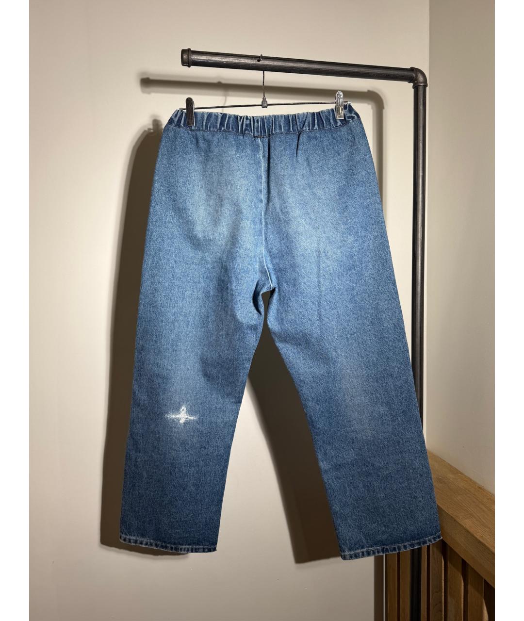MM6 MAISON MARGIELA Синие хлопковые прямые джинсы, фото 2
