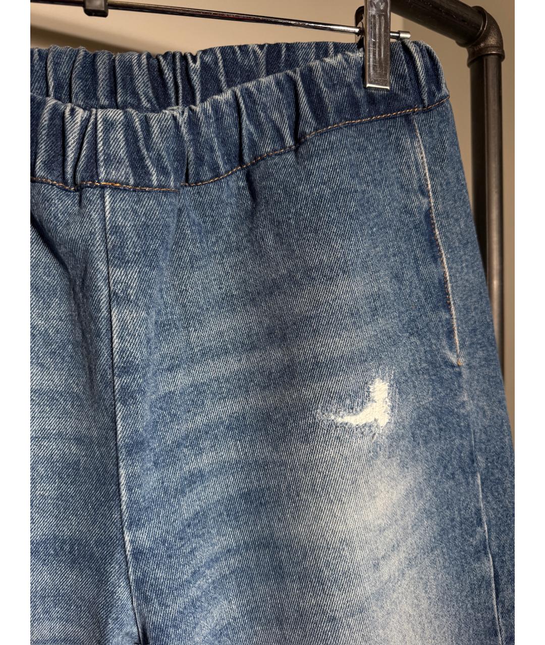 MM6 MAISON MARGIELA Синие хлопковые прямые джинсы, фото 3