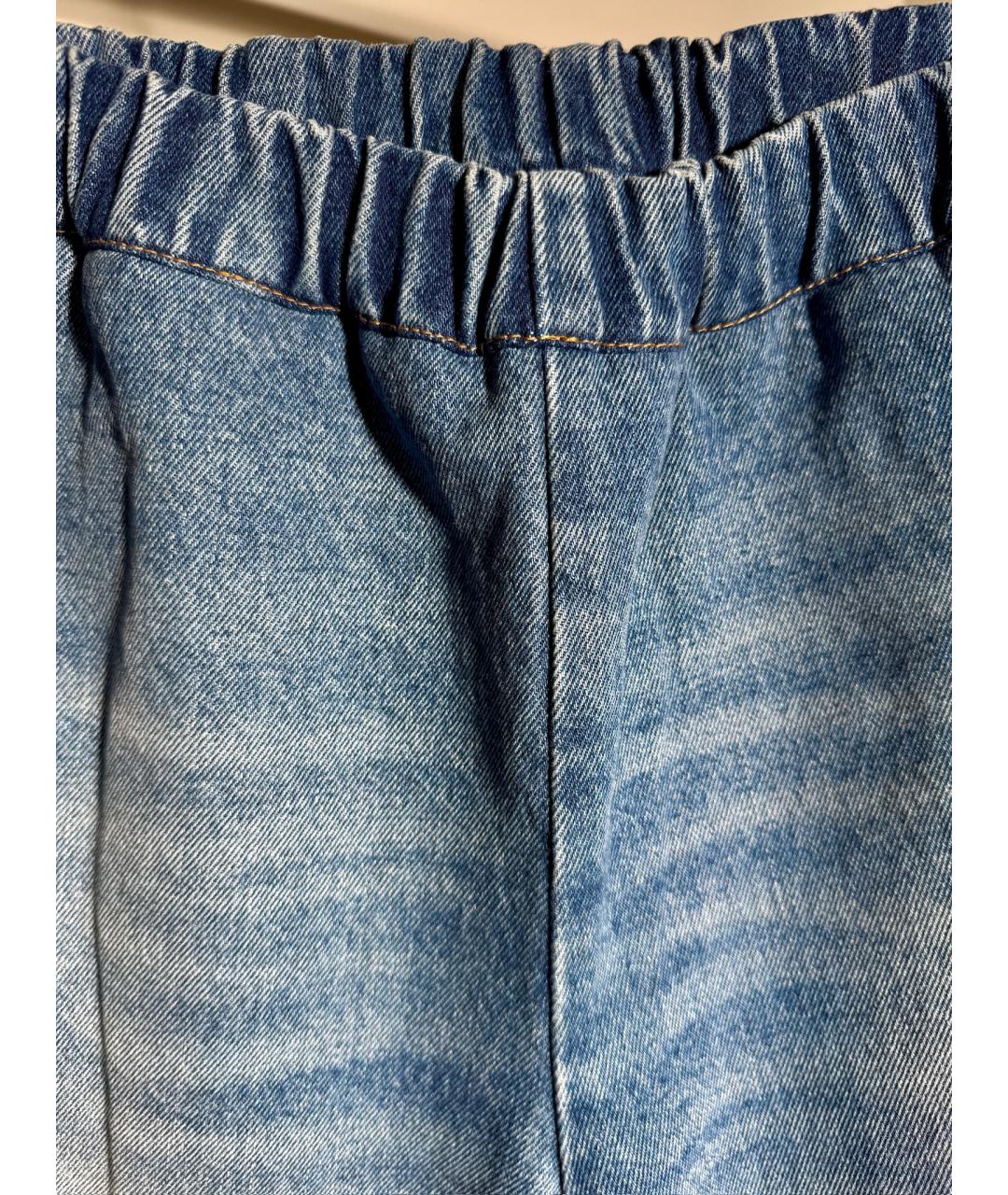 MM6 MAISON MARGIELA Синие хлопковые прямые джинсы, фото 4