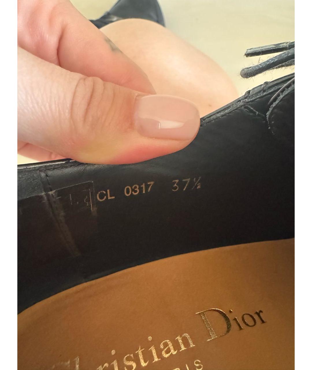 CHRISTIAN DIOR Черные брогги и оксфорды из лакированной кожи, фото 7