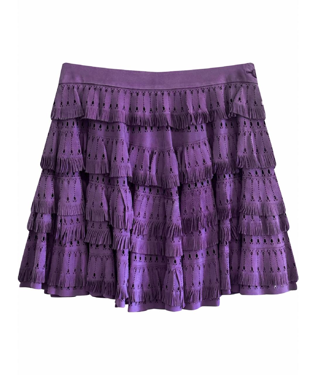 ERMANNO SCERVINO Фиолетовая замшевая юбка мини, фото 1