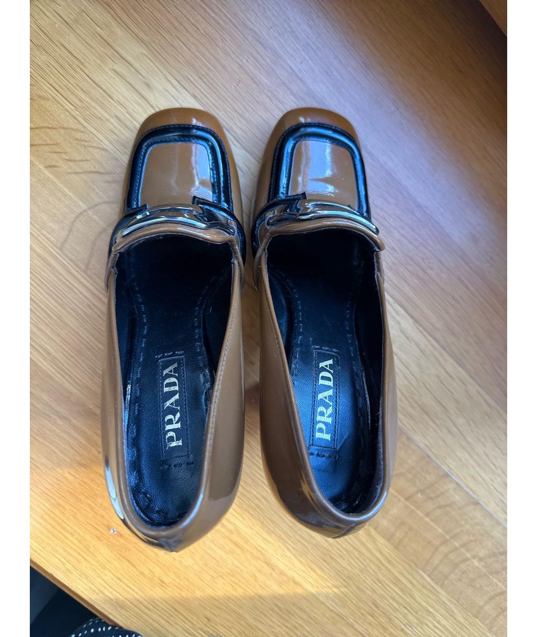 PRADA Коричневые туфли из лакированной кожи, фото 3