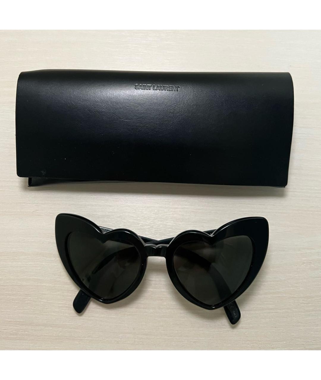 SAINT LAURENT Черные пластиковые солнцезащитные очки, фото 9