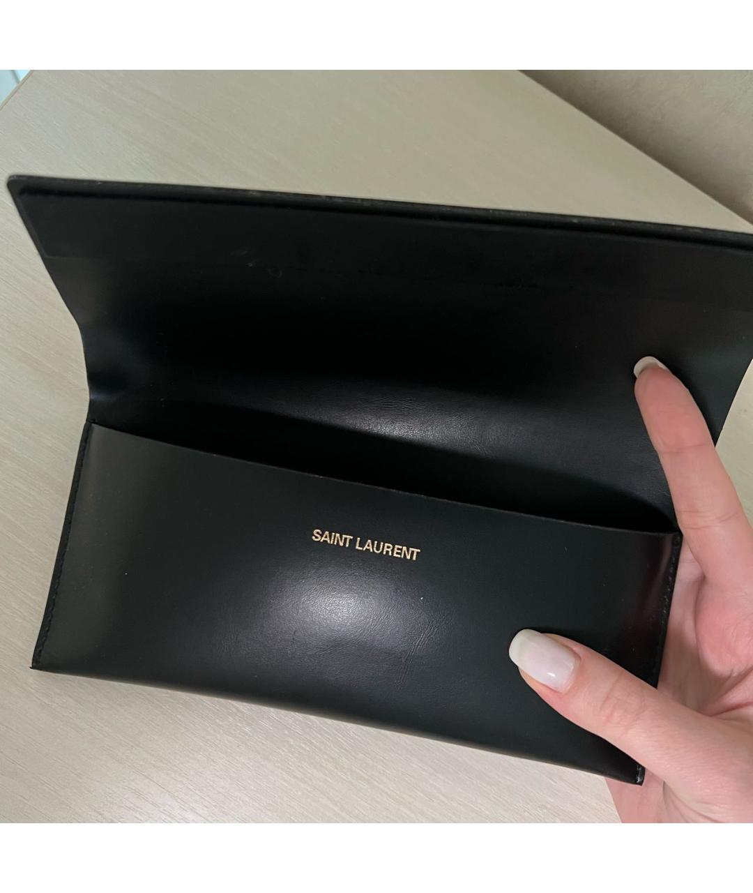 SAINT LAURENT Черные пластиковые солнцезащитные очки, фото 4