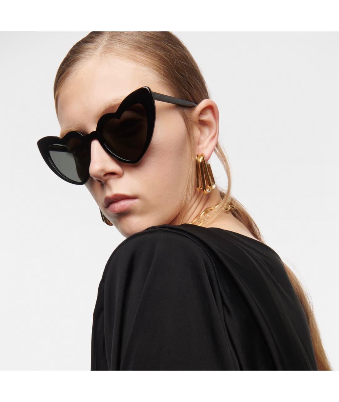 SAINT LAURENT Черные пластиковые солнцезащитные очки, фото 8