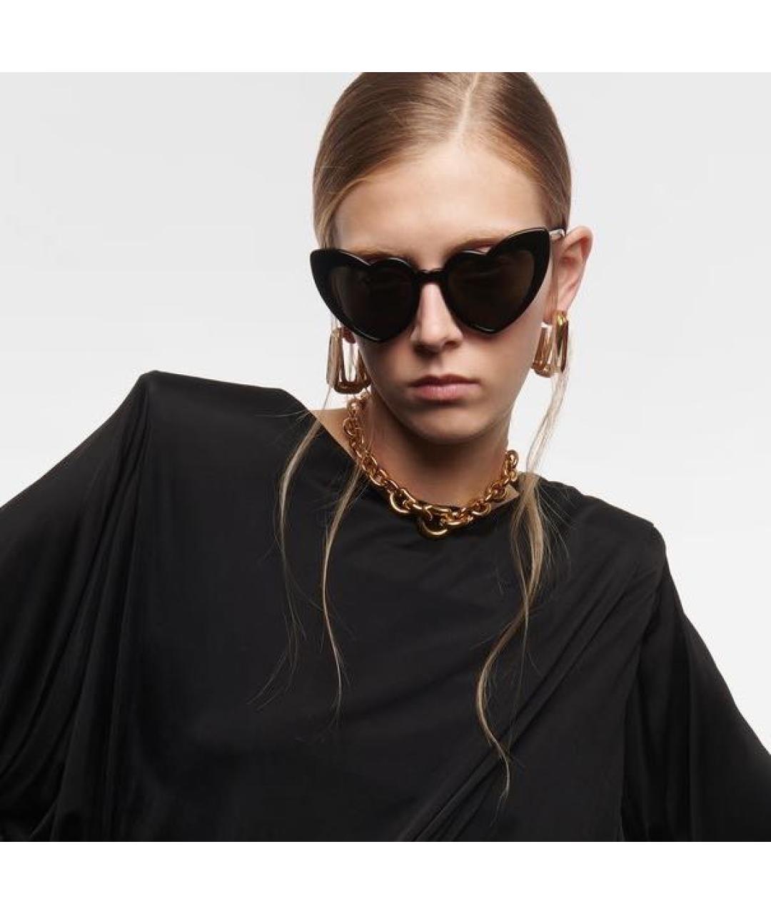 SAINT LAURENT Черные пластиковые солнцезащитные очки, фото 7