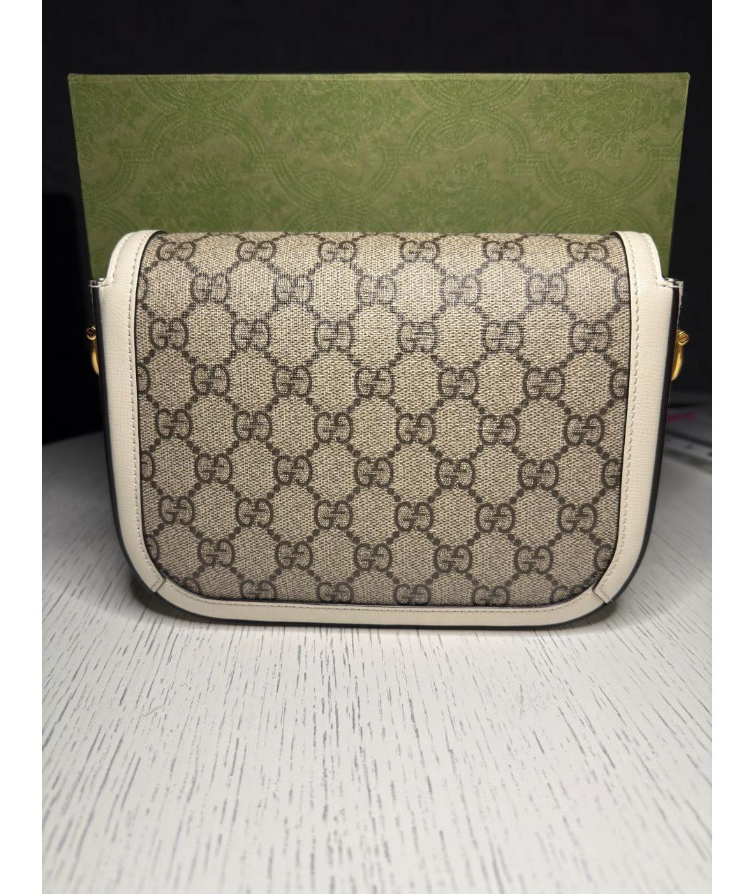 GUCCI Белая тканевая сумка через плечо, фото 3