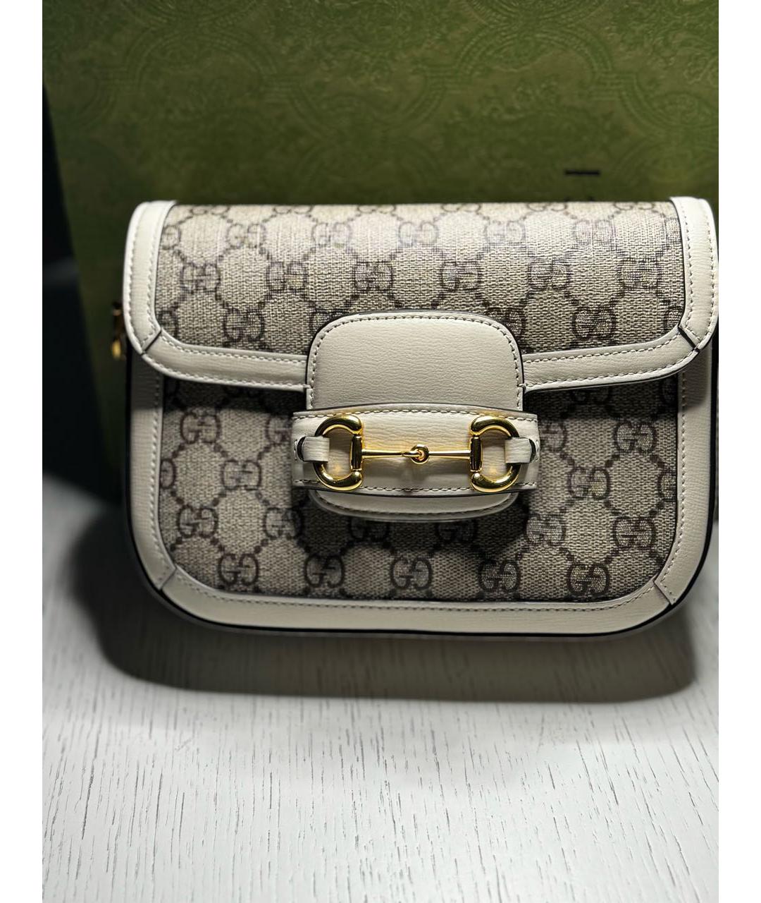 GUCCI Белая тканевая сумка через плечо, фото 8