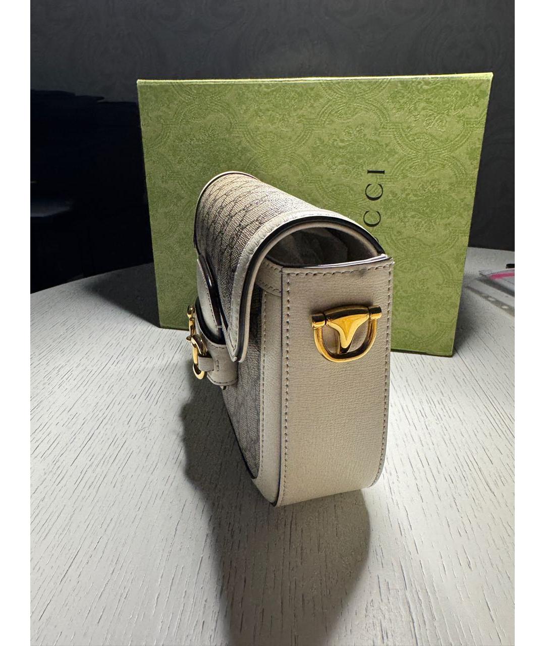 GUCCI Белая тканевая сумка через плечо, фото 2