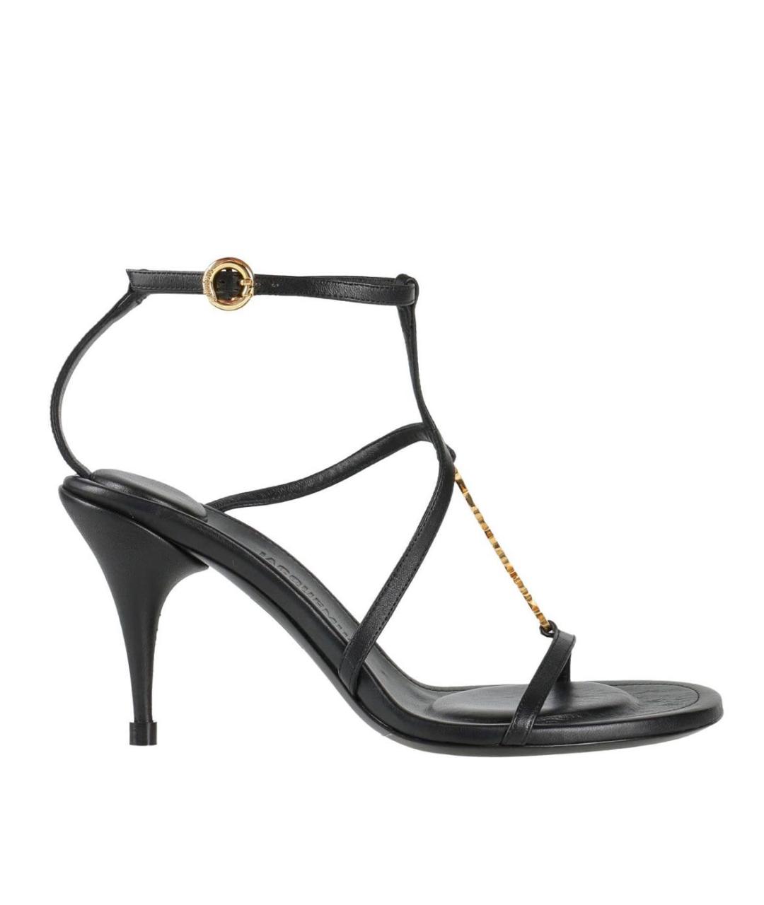 JACQUEMUS Черные кожаные босоножки, фото 1