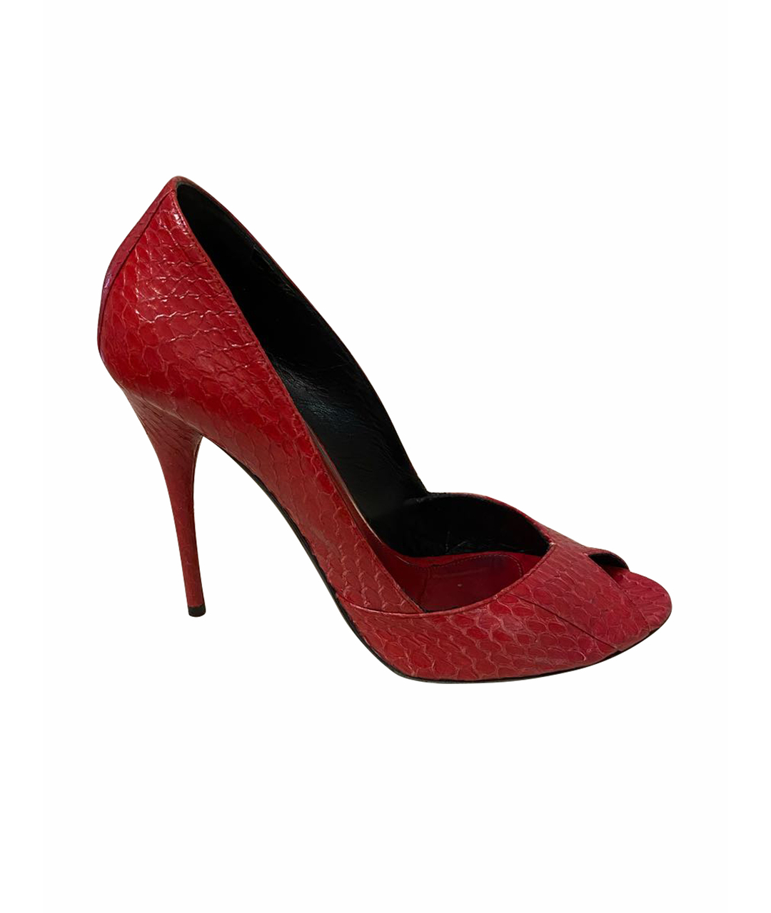 BALMAIN Красные туфли из экзотической кожи, фото 1