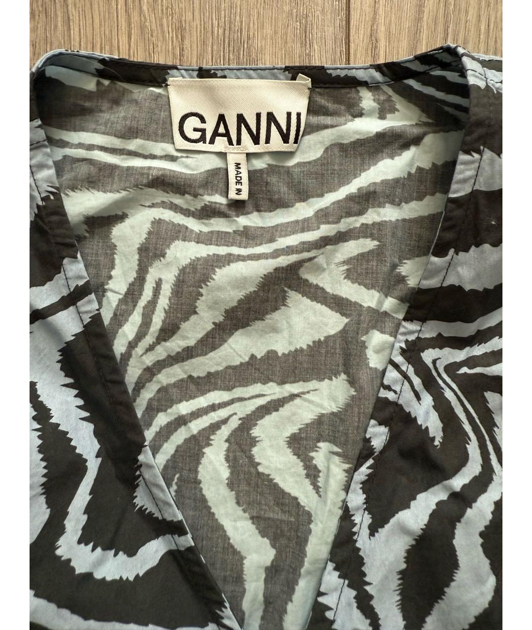 GANNI Голубая хлопковая блузы, фото 4