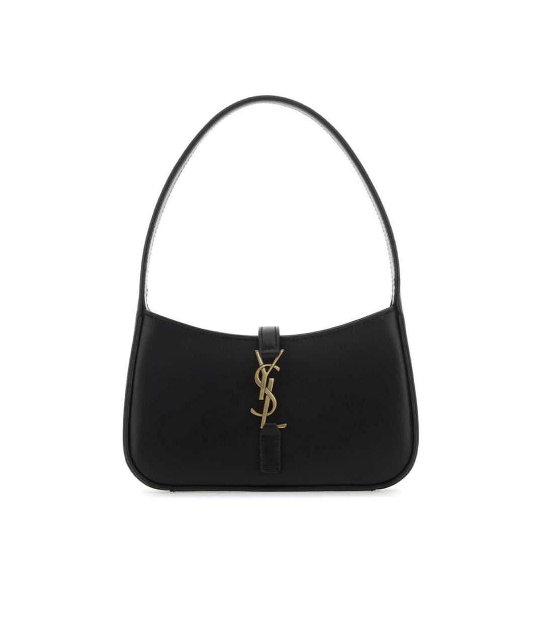 SAINT LAURENT Черная кожаная сумка с короткими ручками, фото 1