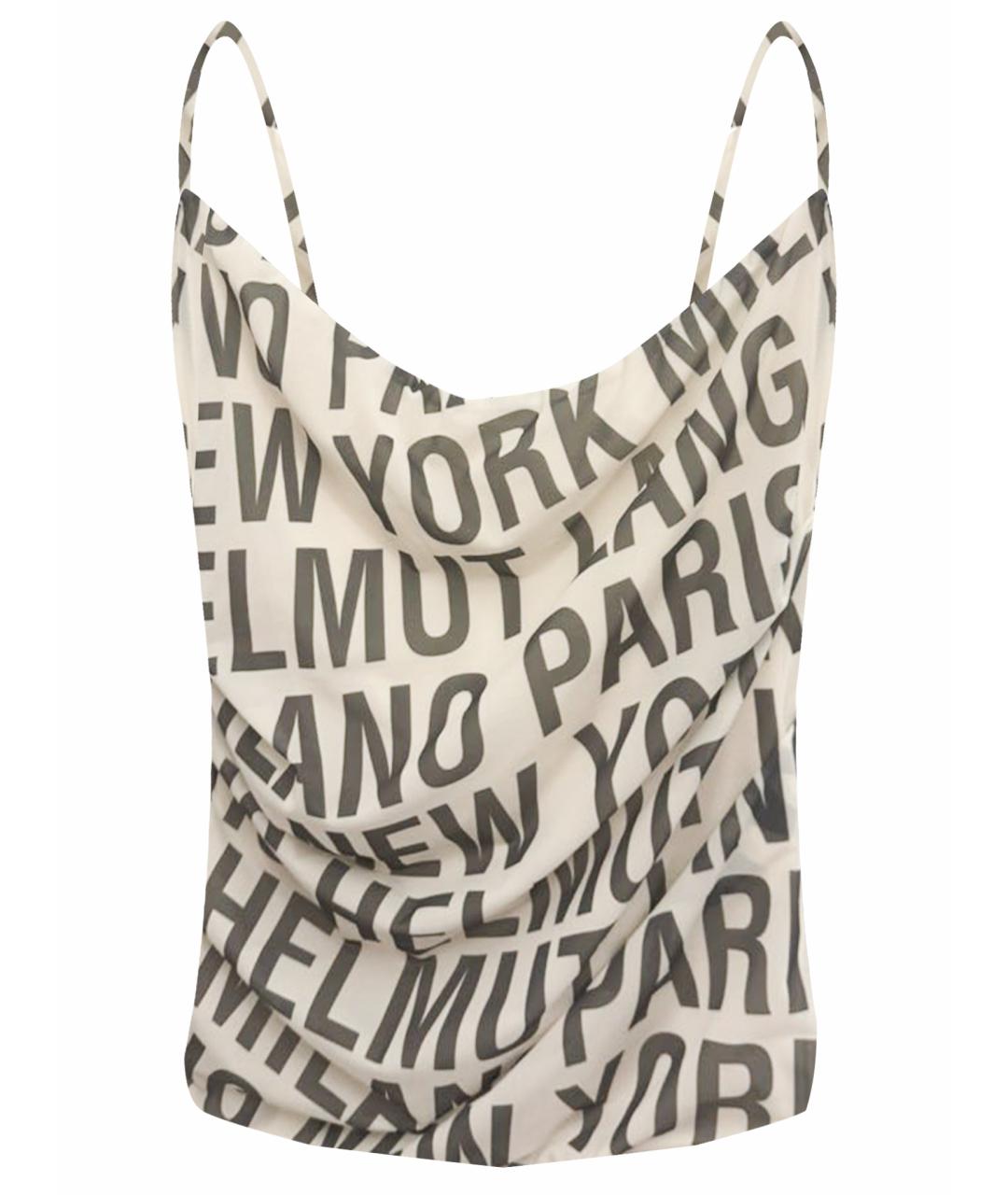 HELMUT LANG Бежевая вискозная майка, фото 1
