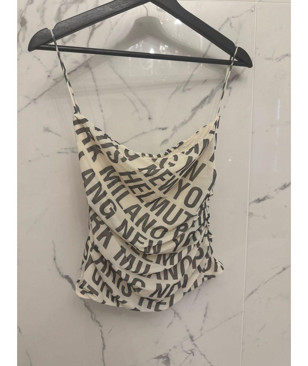 HELMUT LANG Бежевая вискозная майка, фото 2