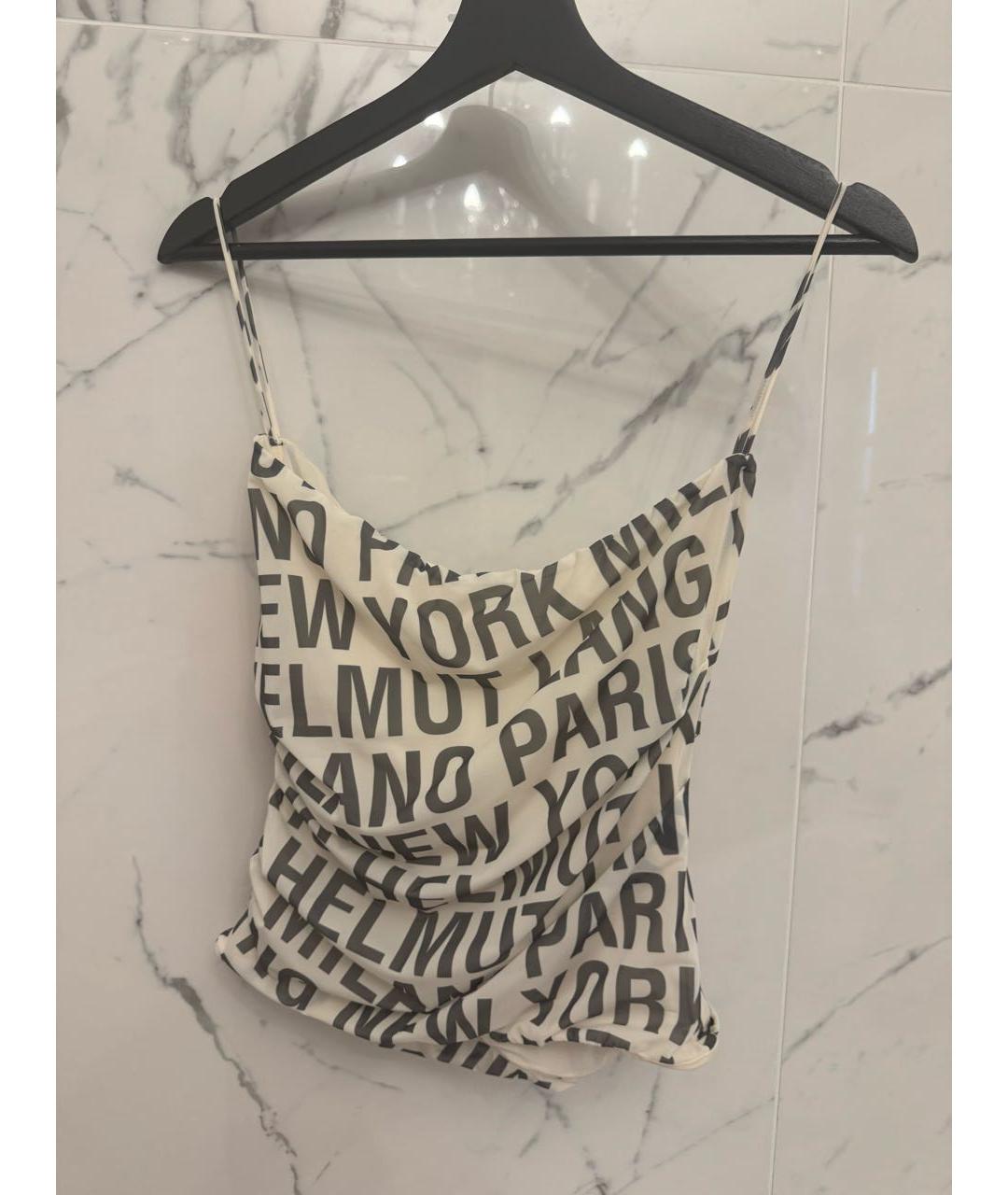 HELMUT LANG Бежевая вискозная майка, фото 5
