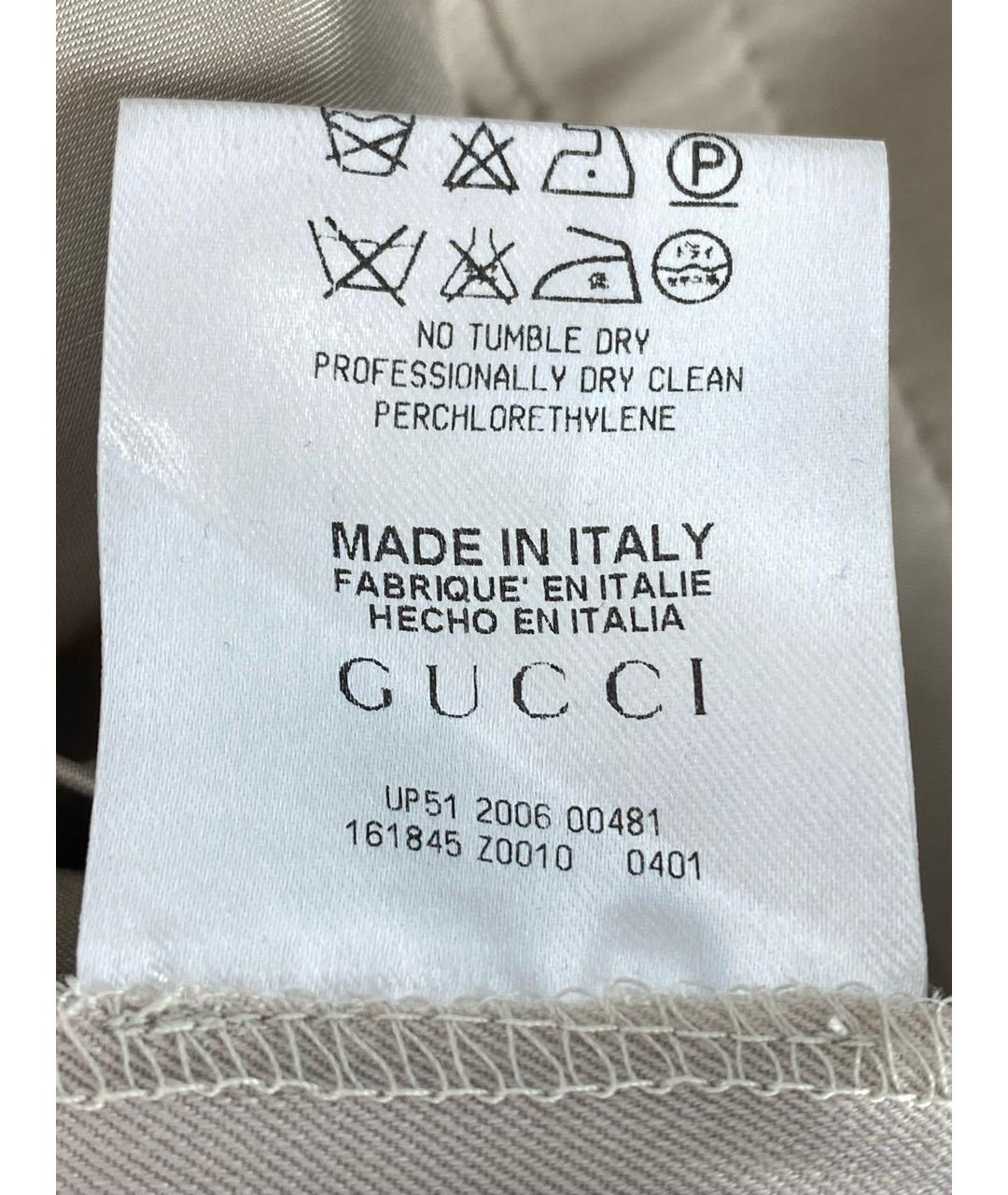 GUCCI Бежевые шерстяные капри, фото 7