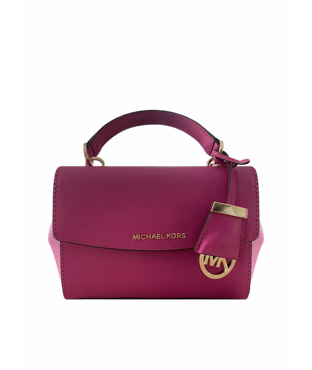 MICHAEL KORS Фуксия кожаная сумка с короткими ручками, фото 1