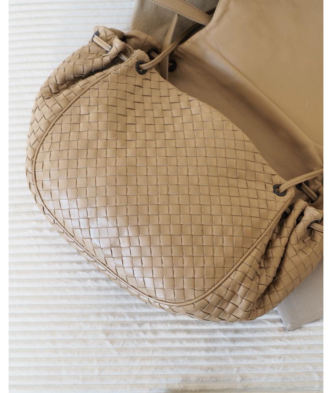 BOTTEGA VENETA Бежевая кожаная сумка через плечо, фото 5