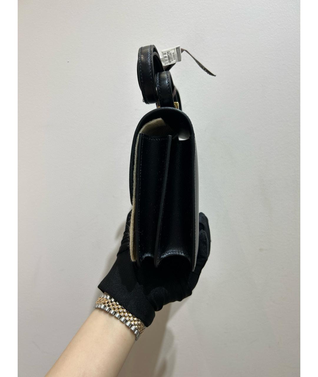 HERMES Черная кожаная сумка через плечо, фото 4