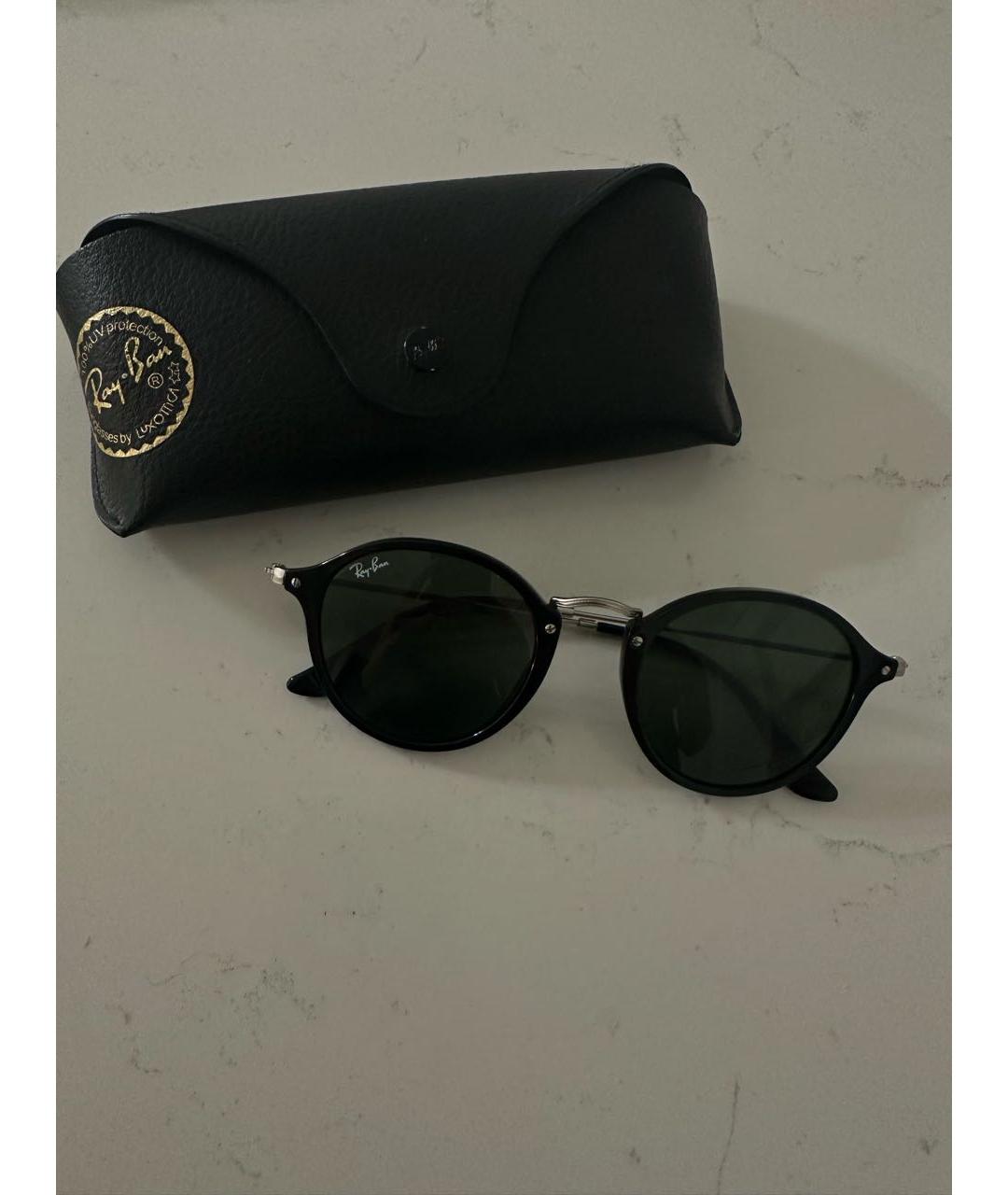 RAY BAN Черные пластиковые солнцезащитные очки, фото 3