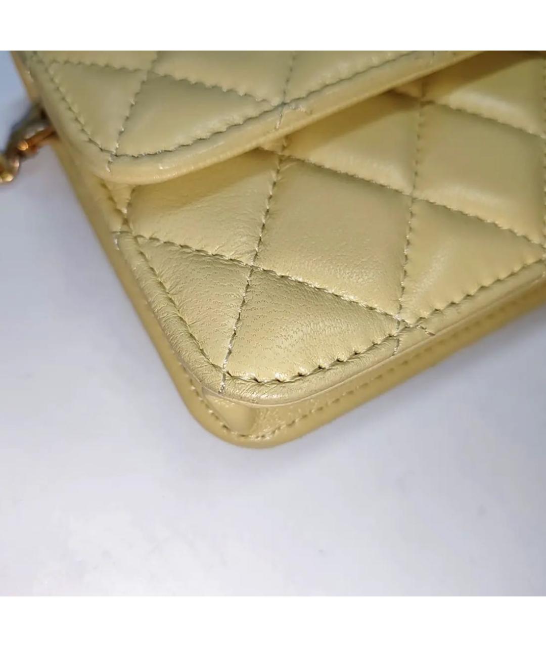 CHANEL Бежевая кожаная сумка через плечо, фото 8