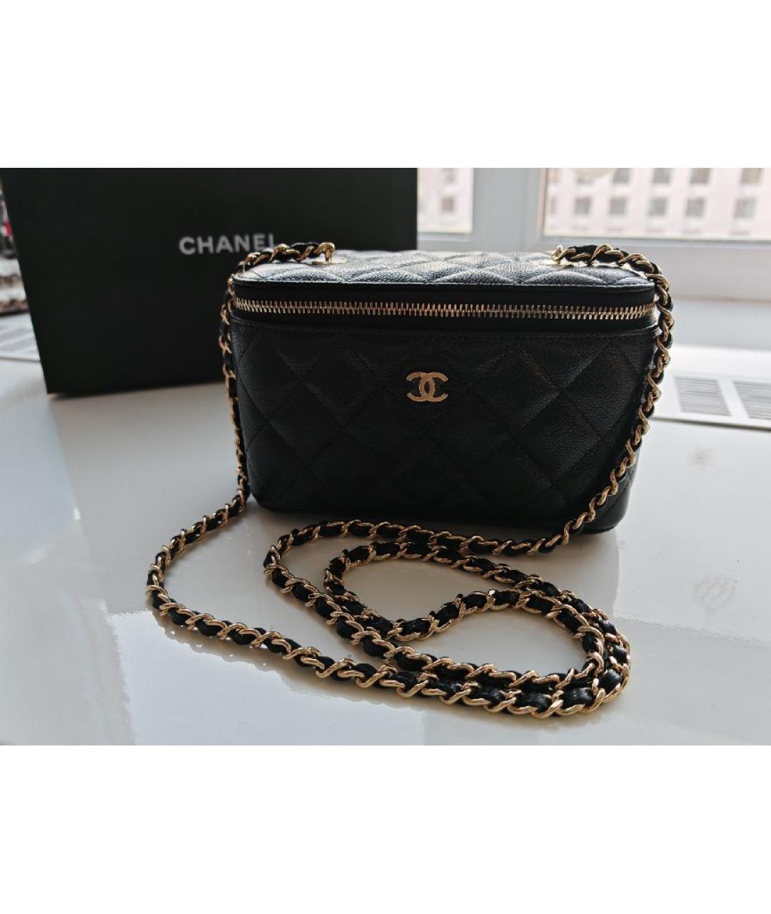 CHANEL Черная кожаная сумка через плечо, фото 6