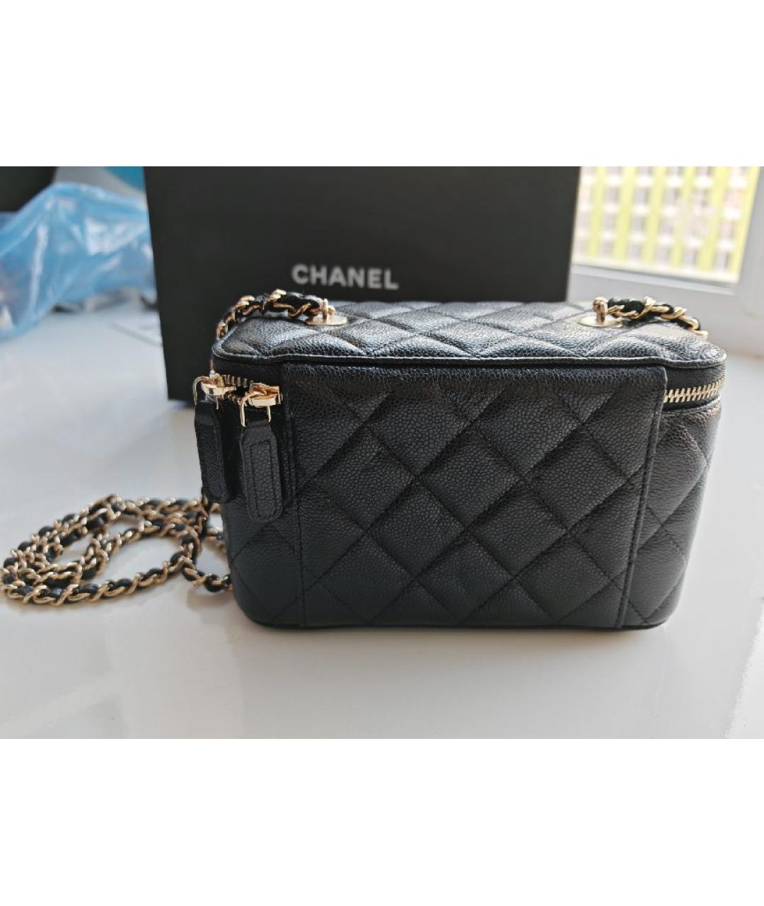 CHANEL Черная кожаная сумка через плечо, фото 3