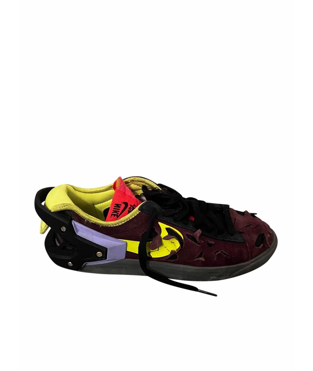 NIKE Бордовые замшевые низкие кроссовки / кеды, фото 9