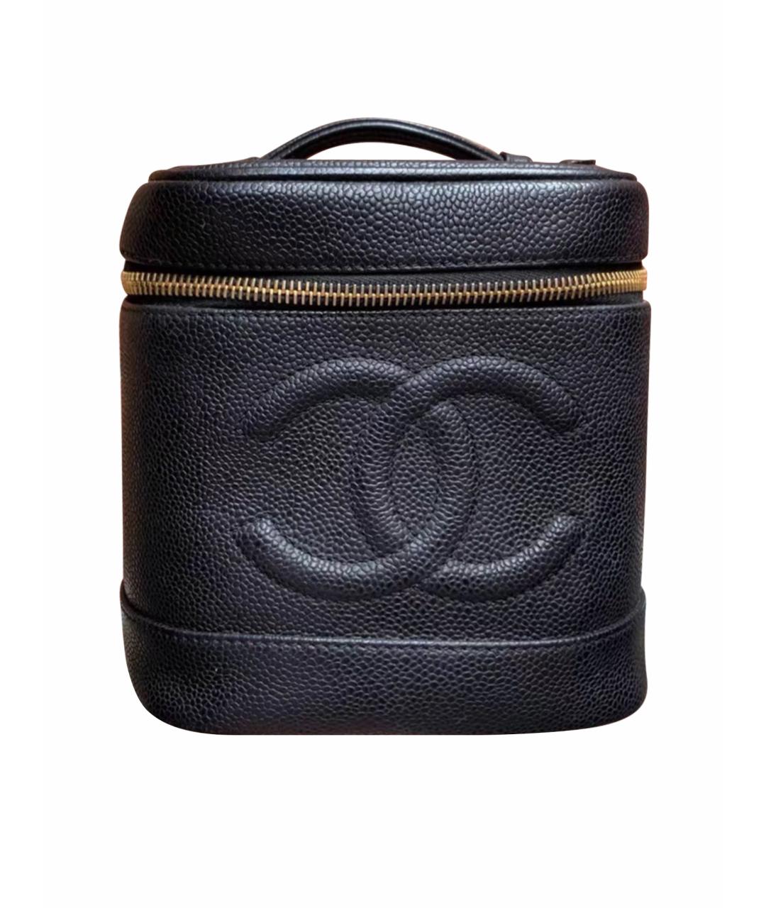 CHANEL Черная кожаная косметичка, фото 1
