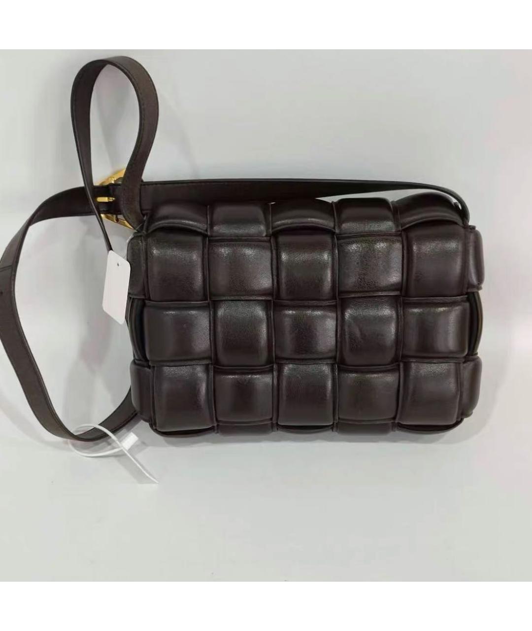 BOTTEGA VENETA Коричневая кожаная сумка через плечо, фото 4